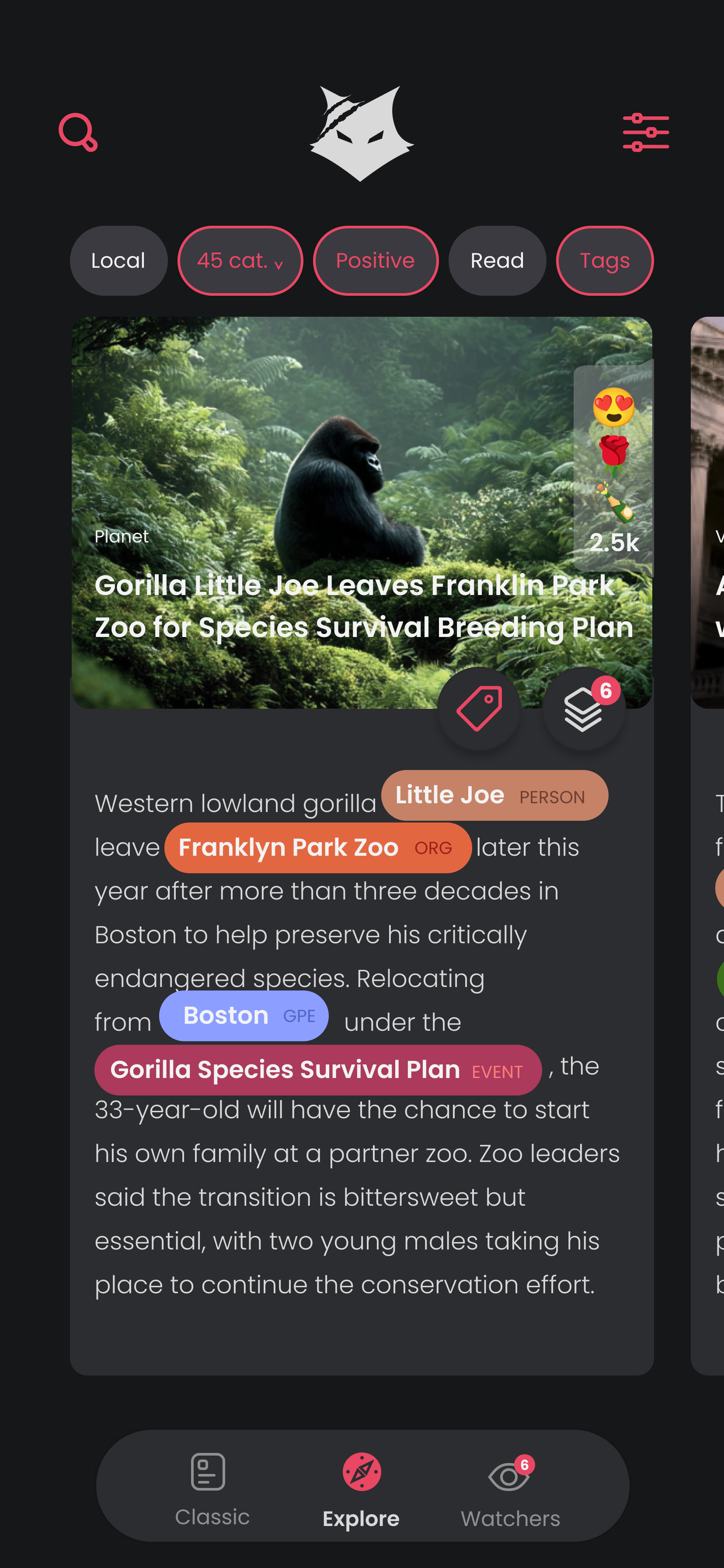 Positive digest — Gorilla conservation
